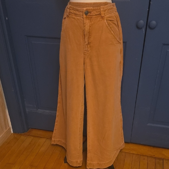 Free People Pants - Free People Pinkish Tan Mauve Oversize Wide-Leg Pants Sz 4
